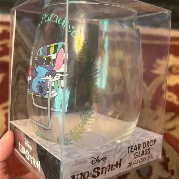 NEW Disney Lilo & Stitch Aloha Tear Drop Glass - Picture 2 of 3